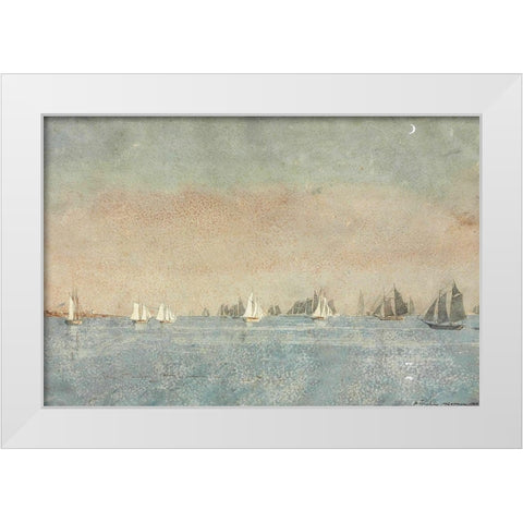 Gloucester Harbor, Fishing Fleet White Modern Wood Framed Art Print by Homer, Winslow