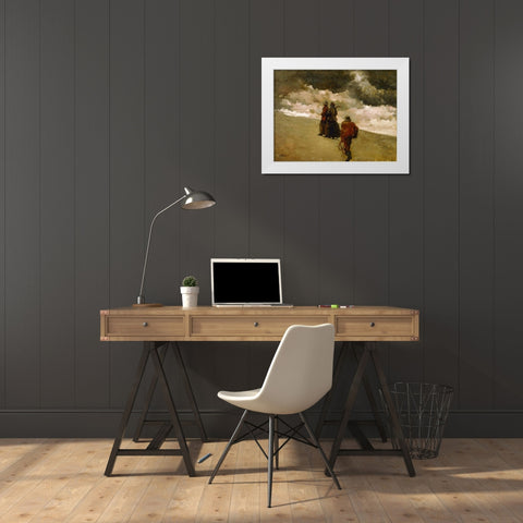 To the Rescue White Modern Wood Framed Art Print by Homer, Winslow