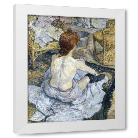 Rousse White Modern Wood Framed Art Print by Toulouse-Lautrec, Henri de