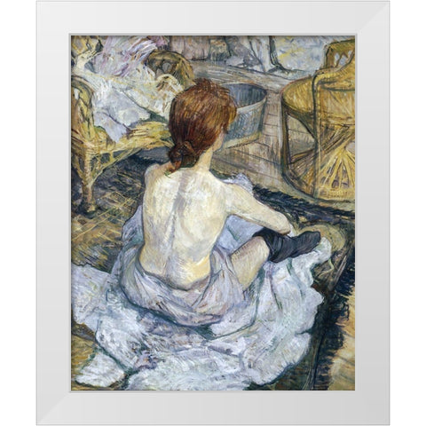 Rousse White Modern Wood Framed Art Print by Toulouse-Lautrec, Henri de