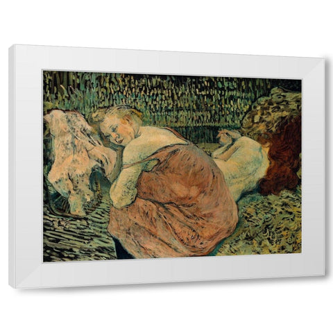 Two Friends White Modern Wood Framed Art Print by Toulouse-Lautrec, Henri de