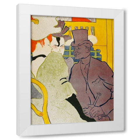The Englishman at the Moulin Rouge White Modern Wood Framed Art Print by Toulouse-Lautrec, Henri de