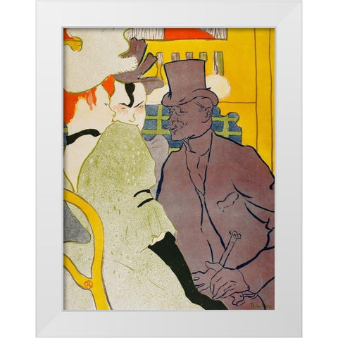 The Englishman at the Moulin Rouge White Modern Wood Framed Art Print by Toulouse-Lautrec, Henri de