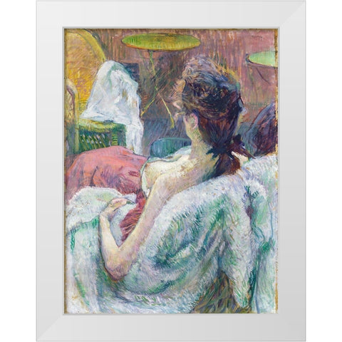 The Model Resting White Modern Wood Framed Art Print by Toulouse-Lautrec, Henri de