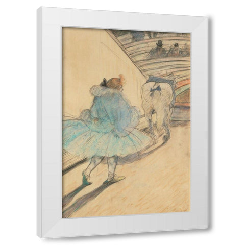 At the Circus Entering the Ring White Modern Wood Framed Art Print by Toulouse-Lautrec, Henri de