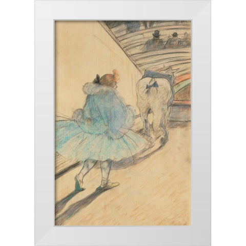 At the Circus Entering the Ring White Modern Wood Framed Art Print by Toulouse-Lautrec, Henri de