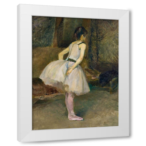 Dancer White Modern Wood Framed Art Print by Toulouse-Lautrec, Henri de