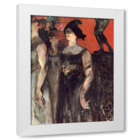 Messalina White Modern Wood Framed Art Print by Toulouse-Lautrec, Henri de