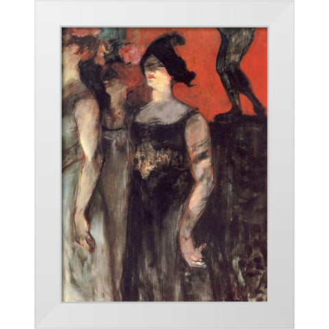 Messalina White Modern Wood Framed Art Print by Toulouse-Lautrec, Henri de