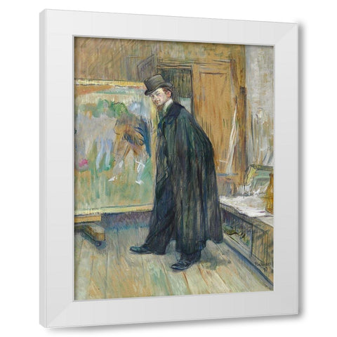 Portrait de Henri Nocq White Modern Wood Framed Art Print by Toulouse-Lautrec, Henri de