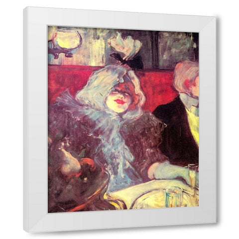 In a private room at the Rat mort White Modern Wood Framed Art Print by Toulouse-Lautrec, Henri de