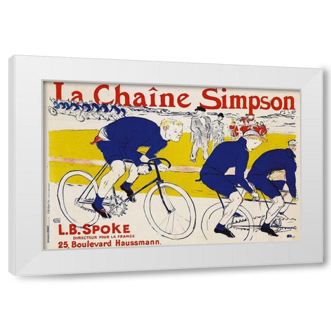 La Chaine Simpson White Modern Wood Framed Art Print by Toulouse-Lautrec, Henri de