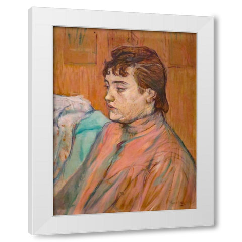 The Streetwalker White Modern Wood Framed Art Print by Toulouse-Lautrec, Henri de