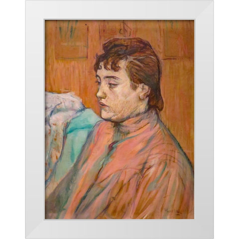 The Streetwalker White Modern Wood Framed Art Print by Toulouse-Lautrec, Henri de