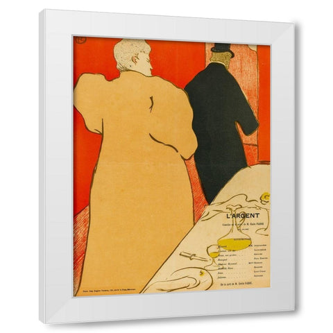 LArgent White Modern Wood Framed Art Print by Toulouse-Lautrec, Henri de