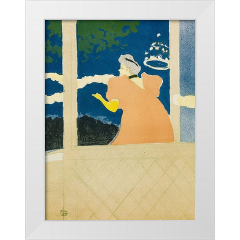 Aux Ambassadeurs White Modern Wood Framed Art Print by Toulouse-Lautrec, Henri de