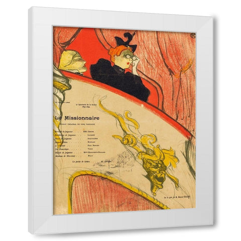 Le Missionnaire White Modern Wood Framed Art Print by Toulouse-Lautrec, Henri de