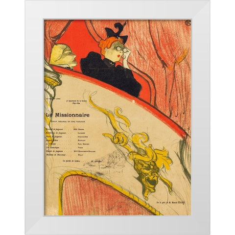 Le Missionnaire White Modern Wood Framed Art Print by Toulouse-Lautrec, Henri de