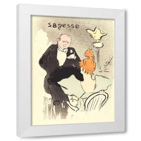 Wisdom Sagesse White Modern Wood Framed Art Print by Toulouse-Lautrec, Henri de