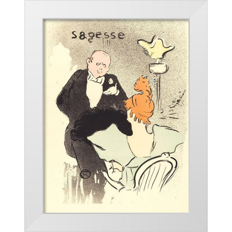 Wisdom Sagesse White Modern Wood Framed Art Print by Toulouse-Lautrec, Henri de