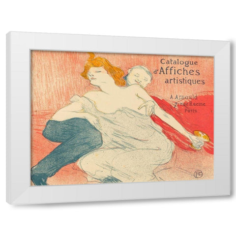 Debauchery White Modern Wood Framed Art Print by Toulouse-Lautrec, Henri de