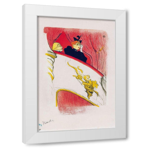 La Loge au mascaron dore White Modern Wood Framed Art Print by Toulouse-Lautrec, Henri de