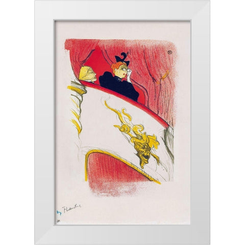La Loge au mascaron dore White Modern Wood Framed Art Print by Toulouse-Lautrec, Henri de