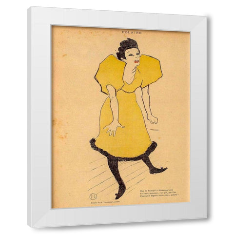 Polaire White Modern Wood Framed Art Print by Toulouse-Lautrec, Henri de