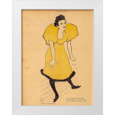Polaire White Modern Wood Framed Art Print by Toulouse-Lautrec, Henri de