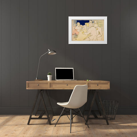 The Irish and American Bar, Rue Royale White Modern Wood Framed Art Print by Toulouse-Lautrec, Henri de
