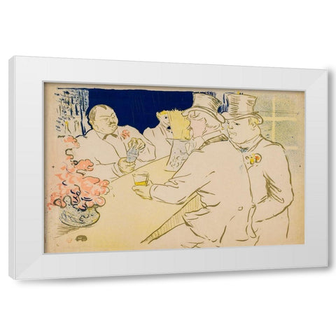 The Irish and American Bar, Rue Royale White Modern Wood Framed Art Print by Toulouse-Lautrec, Henri de