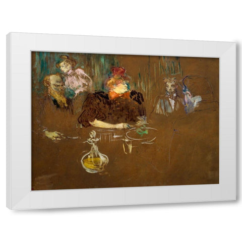 At the Table of Monsieur and Madame Natanson White Modern Wood Framed Art Print by Toulouse-Lautrec, Henri de