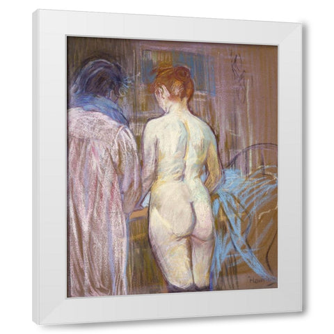 Prostitutes White Modern Wood Framed Art Print by Toulouse-Lautrec, Henri de