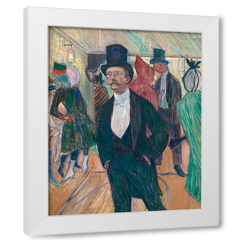 Monsieur Fourcade White Modern Wood Framed Art Print by Toulouse-Lautrec, Henri de