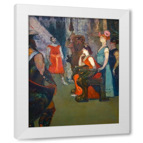 Messalina White Modern Wood Framed Art Print by Toulouse-Lautrec, Henri de