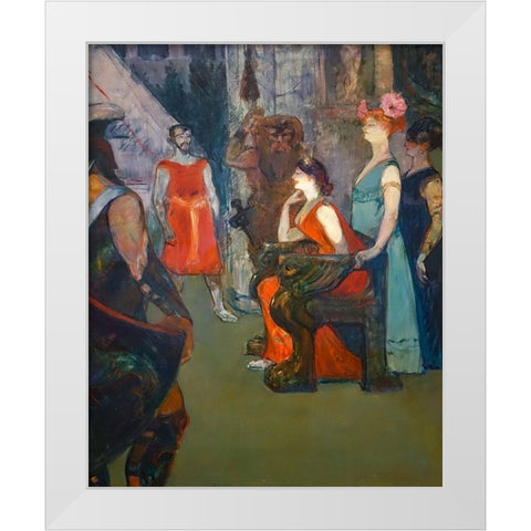 Messalina White Modern Wood Framed Art Print by Toulouse-Lautrec, Henri de