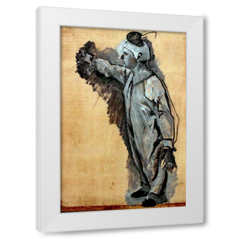 Clown anagoria White Modern Wood Framed Art Print by Toulouse-Lautrec, Henri de