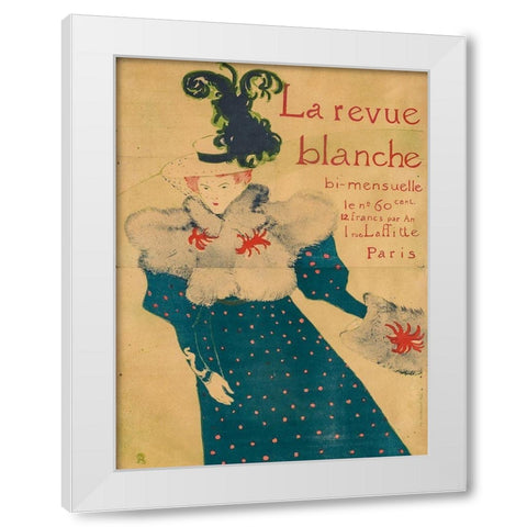 La revue blanche White Modern Wood Framed Art Print by Toulouse-Lautrec, Henri de