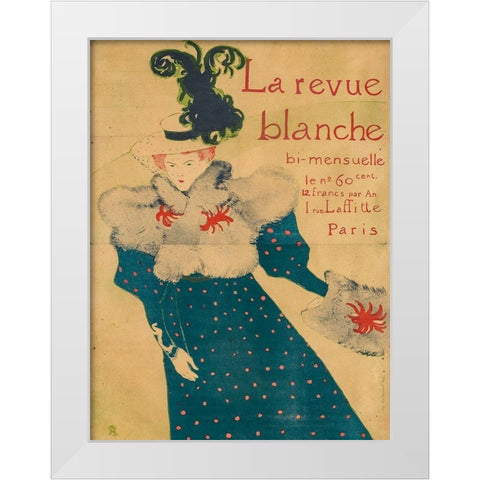 La revue blanche White Modern Wood Framed Art Print by Toulouse-Lautrec, Henri de