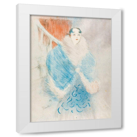 Elsa, called The Viennese White Modern Wood Framed Art Print by Toulouse-Lautrec, Henri de