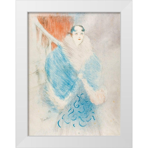Elsa, called The Viennese White Modern Wood Framed Art Print by Toulouse-Lautrec, Henri de