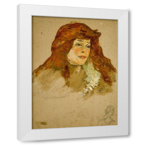 Mme Lili Grenier White Modern Wood Framed Art Print by Toulouse-Lautrec, Henri de