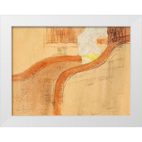 The Little Box White Modern Wood Framed Art Print by Toulouse-Lautrec, Henri de
