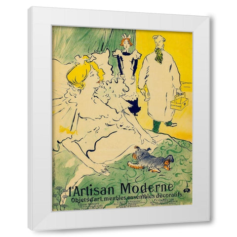 Lâ€™Artisan Moderne White Modern Wood Framed Art Print by Toulouse-Lautrec, Henri de