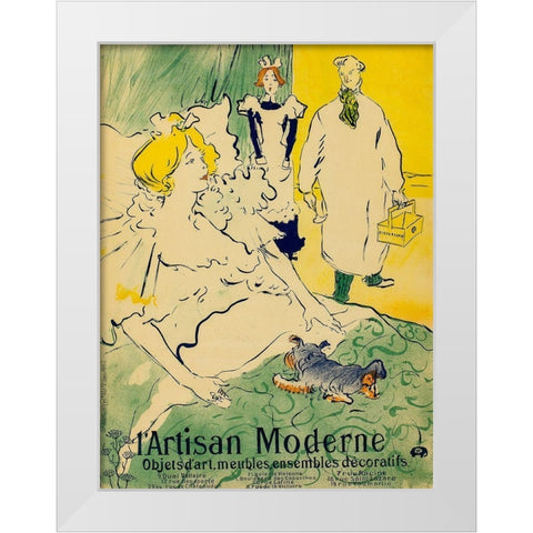 Lâ€™Artisan Moderne White Modern Wood Framed Art Print by Toulouse-Lautrec, Henri de