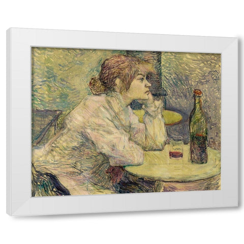 The Hangover, Suzanne Valadon White Modern Wood Framed Art Print by Toulouse-Lautrec, Henri de