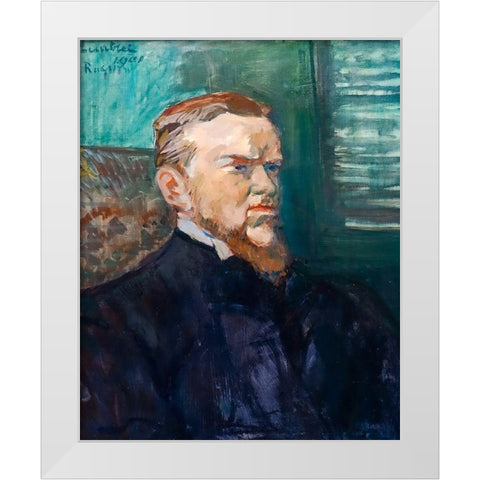 Portrait of Octave Raquin White Modern Wood Framed Art Print by Toulouse-Lautrec, Henri de