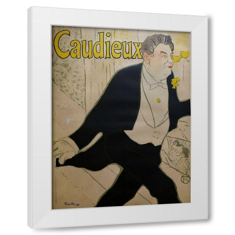 Caudieux White Modern Wood Framed Art Print by Toulouse-Lautrec, Henri de