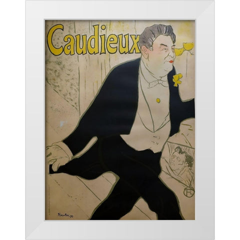 Caudieux White Modern Wood Framed Art Print by Toulouse-Lautrec, Henri de