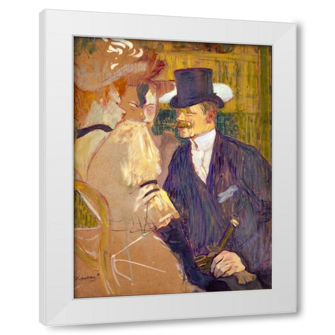 The Englishman at the Moulin Rouge White Modern Wood Framed Art Print by Toulouse-Lautrec, Henri de